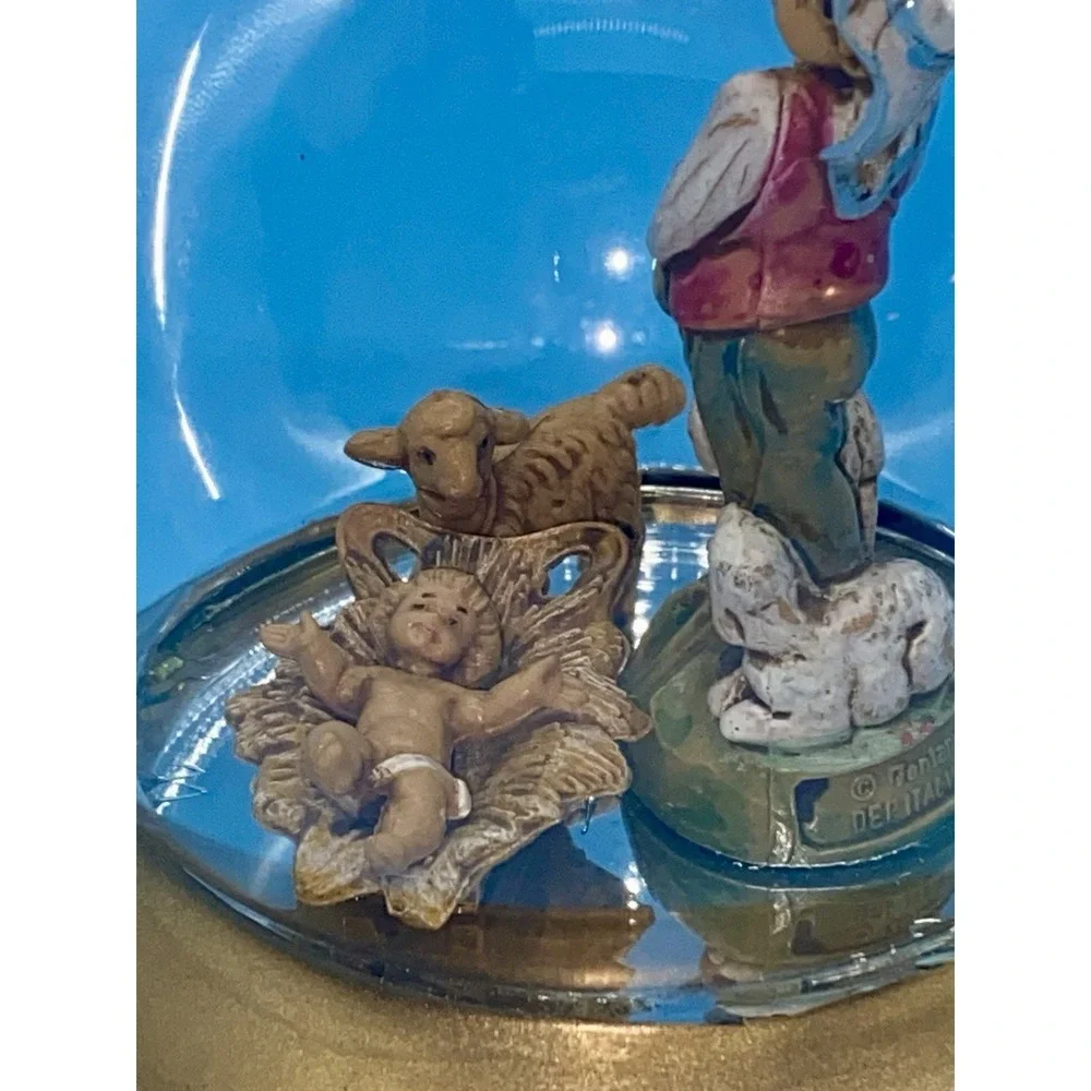 Fontanini Drummer Boy Glass Teardrop Ornament Christmas Nativity Vintage 5x3.5